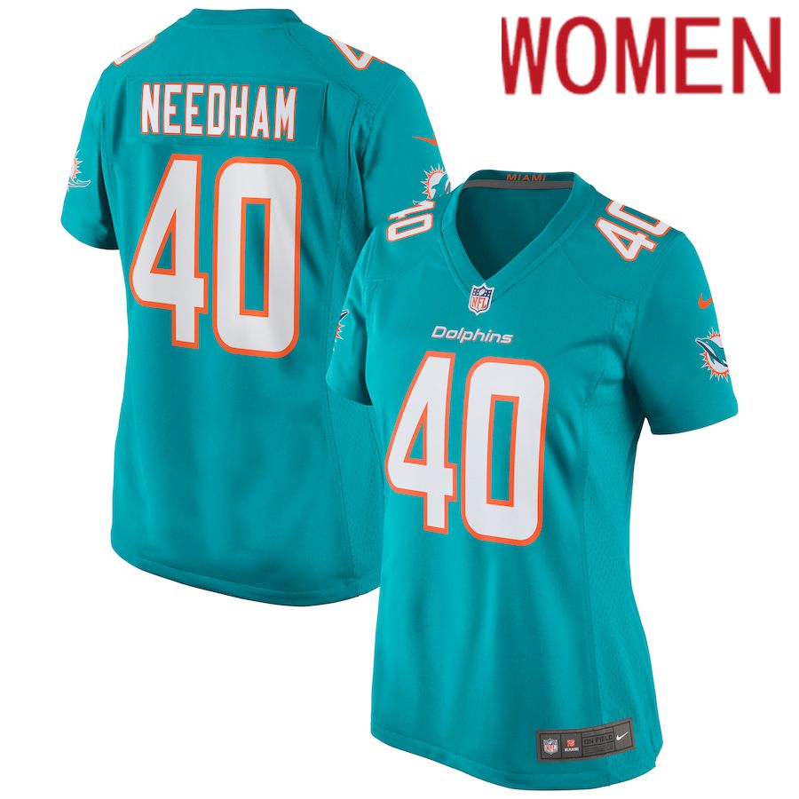 Women Miami Dolphins #40 Nik Needham Nike Green Game NFL Jersey->women nfl jersey->Women Jersey